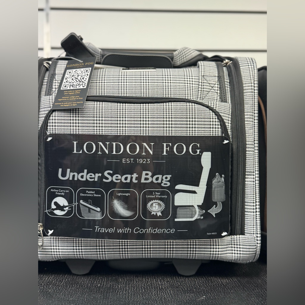 London Fog Black And Gray Under Seat Luggage 15”
